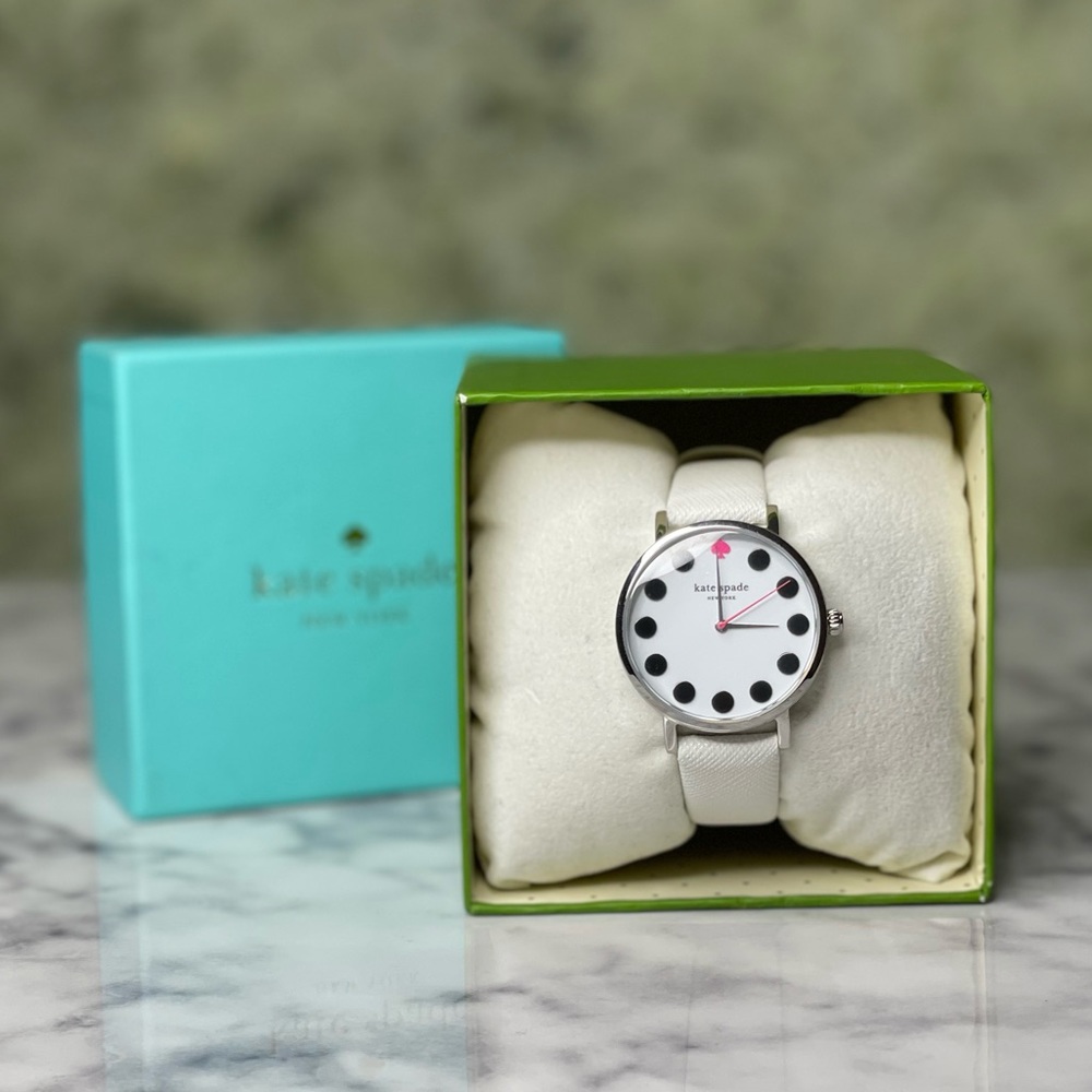 🆕 NWOB Kate Spade White Genuine Leather Watch